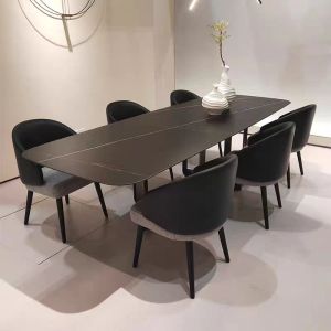 Ash Wood Black Fabric Dining Chairs