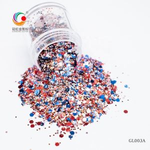 Christmas Crafts Polyester Rainbow Glitter Mix Polyester Hexagonal Bulk