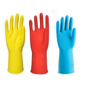 L50g Dip Flocklined Rubber Gloves For Washing Dishes