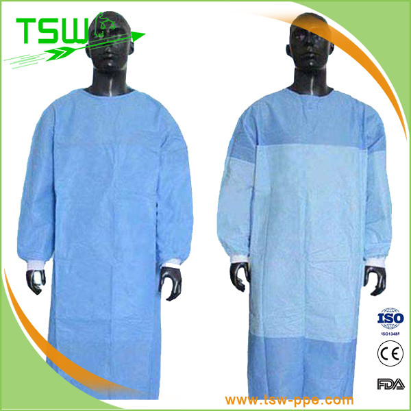 Buy 40GSM Poly Reinforced Disposable Surgical Gowns at wholesale prices