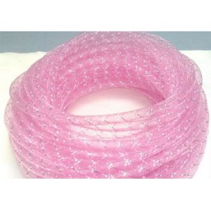 Clear Pink Cable Mesh Sleeve , Protective Mesh Sleeving PET Material
