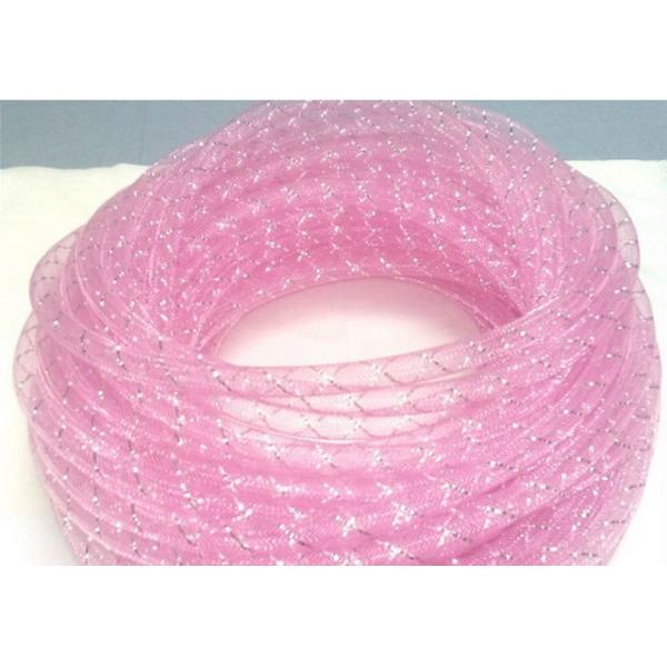 Buy Clear Pink Cable Mesh Sleeve , Protective Mesh Sleeving PET Material at wholesale prices