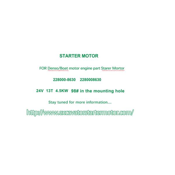 24V 13T CW New Hollander skid steer loader starter motor N844 228000-8630 2280008630 starter motor