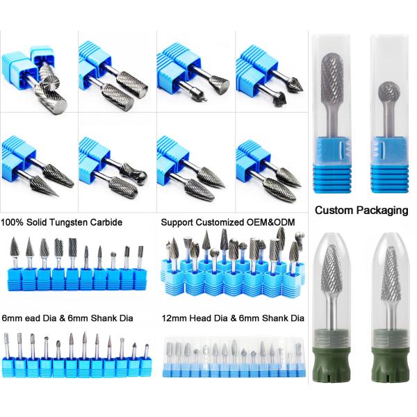 Power Tools Set 6mm 1/8 Shank Carving Metal Engraving Single Standard Cut One Set 10 Tungsten Steel Carbide Burr