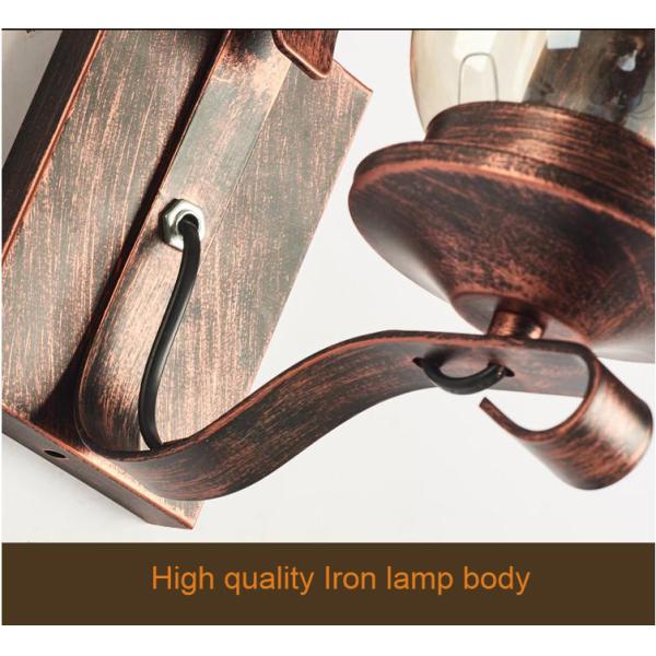 Retro industrial light iron wall lamp creative restaurant corridor bedroom bedside glass wall light (WH-VR-40)