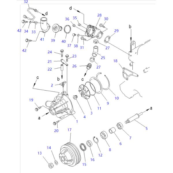 6222611600 6222-61-1300 Water Pump KOMATSU Excavator Spare Parts For SA6D108