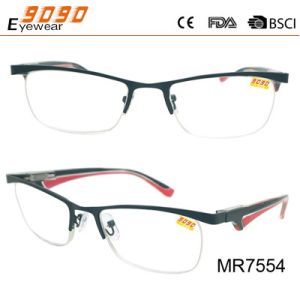 Hot selling reading glasses of metal frame with three colors on the temple