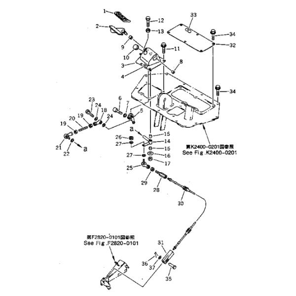 14X-43-13734 14X4313734 Cable KOMATSU Bulldozer Spare Parts For D65E-12