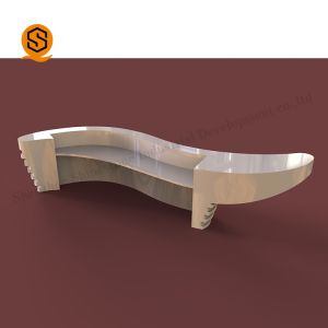 Solid Surface Modern Salon Reception Desk White Curved Reception Desk