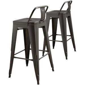 Chic Dining Bistro Cafe Stackable Metal Restaurant Chairs , Stackable Metal