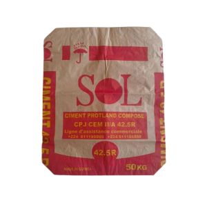 Cement Building Material 2 Ply 90GSM Paper Bag with Custom Capacity and Moisture