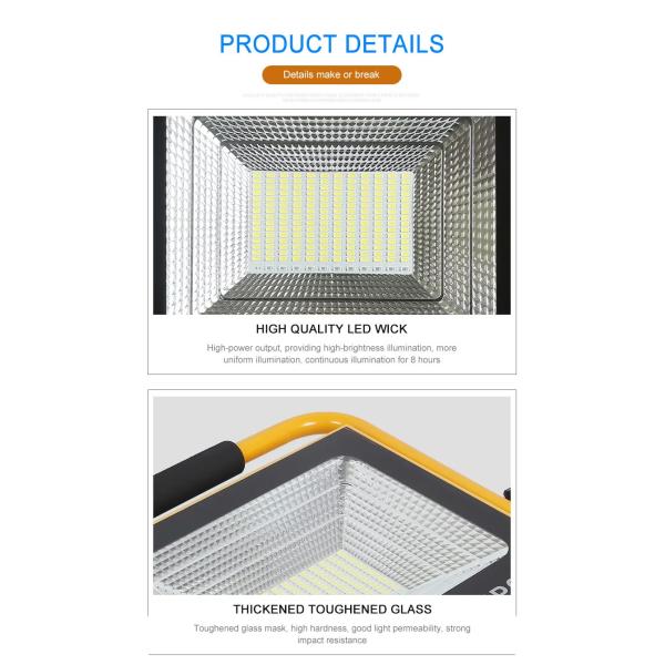 Lithium Battery LED Solar Powered Flood Lights 100W For Corridors