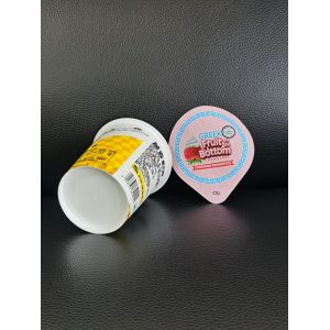 150ml plastic yogurt cup with foil lid and plastic lid