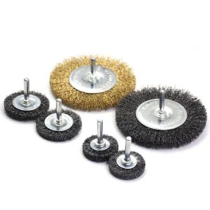 1/4 Inch Hex Shank Coarse Brass Crimped Wire Wheel Brush