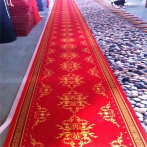 Wedding PVC Carpet Flooring / Polyester Carpet Tiles Woven Technics
