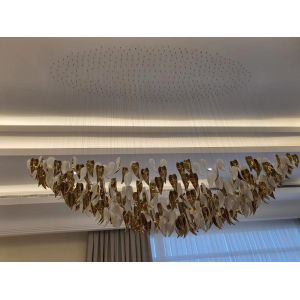 Fashion Creativity Leaf Shape Customized Pendant Lamp Extra Large Chandeliers