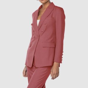Brick Red Formal Stylish Womens Suits For Office Wear Formal Blazer And Pant Set