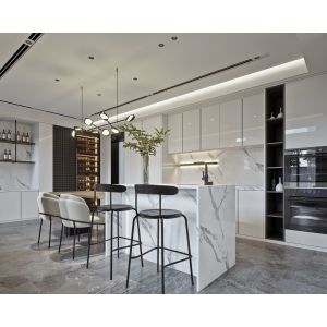 Modern White Lacquer Kitchen Cabinet Custom Glossy Kitchen Cabinet With Island