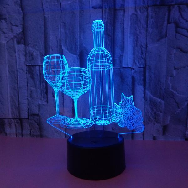 Colorful 3d table lamp 3D night light bottle touch remote control home gift 3D night light