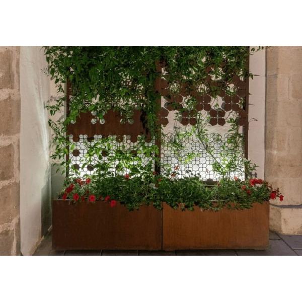 Modern Design Metal Decorative Trellis Corten Steel Trough Planter Box