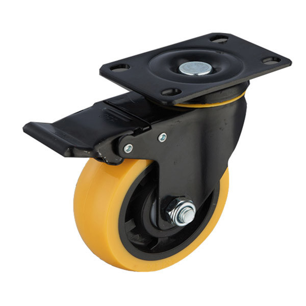 Buy 3 Inch Polyurethane Swivel Plate Industrial Casters Wheels With Lock at wholesale prices