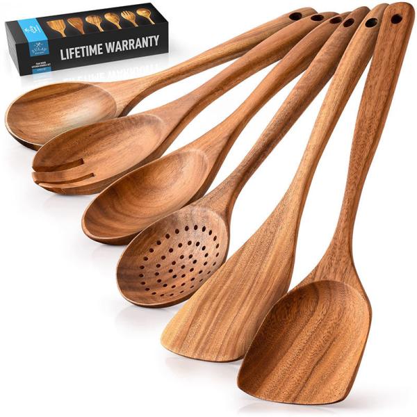 Buy Non Stick Bamboo Wooden Spatula Kitchen Cooking 6 Pieces at wholesale prices
