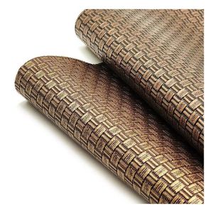 Wholesale Pvc Antique Brass Weave Pattern Artificial Synthetic Leather Packaging