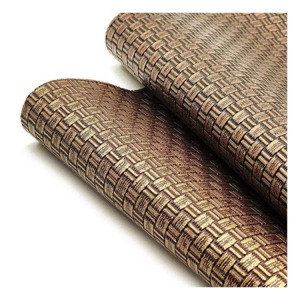 Wholesale Pvc Antique Brass Weave Pattern Artificial Synthetic Leather Packaging