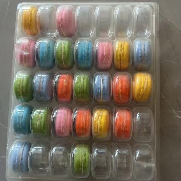 Macaron 35 Transparent Tray Packaging Handmade Box Macaron Packaging Chocolate