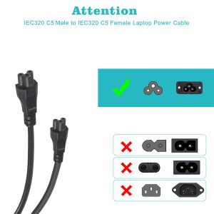 EU Schuko to C5 Power Cord 3 Core 1.5M 250V for Laptop Adapter