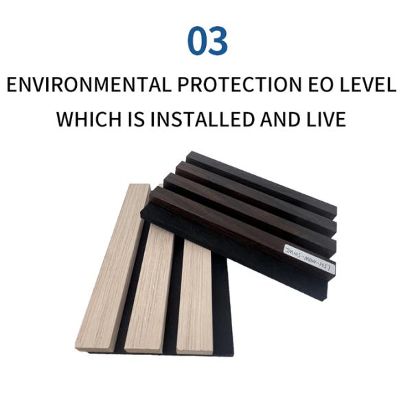 Fireproof Square Edge Acoustic Board Panel Wood Slat Panel For Home Decoration