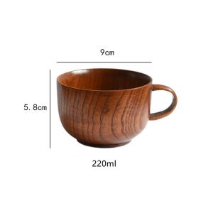China Chinese Style Burly Wooden Drinking Cups 220ML 350ML With Handle on sale