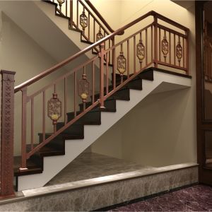China Villa Modern Metal Stair Railing Electroplating Contemporary Metal Railings on sale