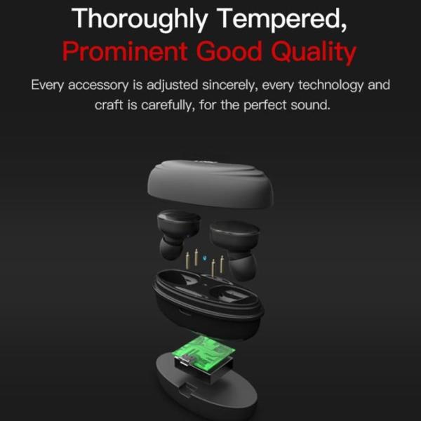 True Wireless Headphones Bluetooth Earphones Sports Earphone Cordless Headphone Handsfree Headset Mini Earbuds with Mic