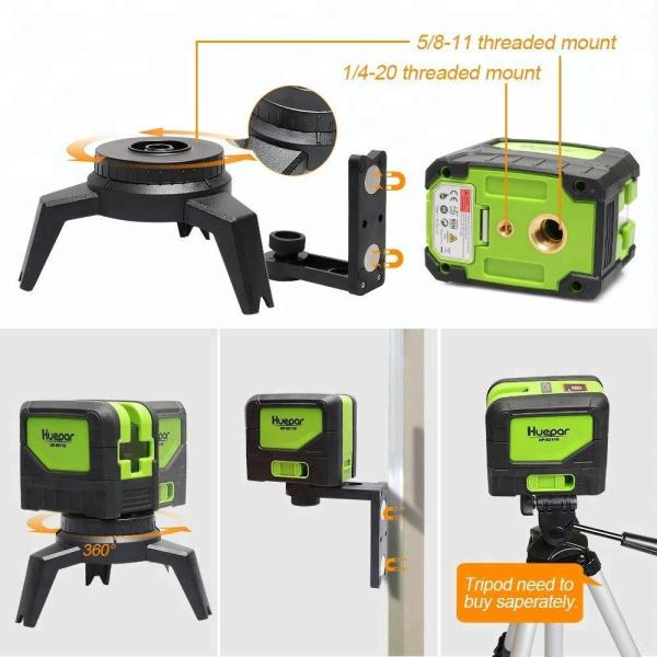 Cross Line Laser Level With Plumb , Green Light Beam Self Leveling 180 Degrees Laser Level