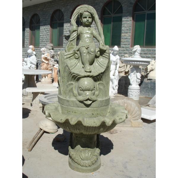 Garden Odm Stone Water Fountain Outdoor With Crane And Columns