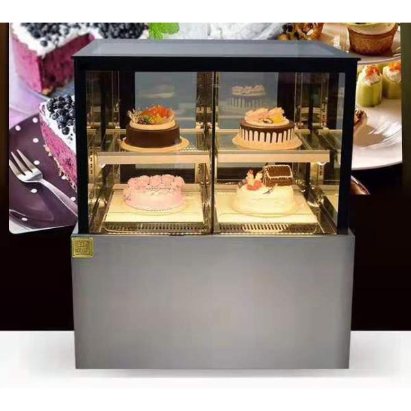 Right Angled Fan Cooling Refrigerated Cake Display Cabinets Low Consumption with