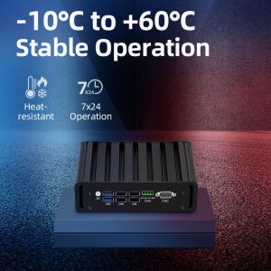 Intel N100 4 LAN Dual COM Industrial Mini Fanless PC With WIFI DDR4 16G RAM