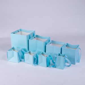 Blue Square Gift Bag Custom Clothing Gift Packaging Bag White Cardboard Handbag