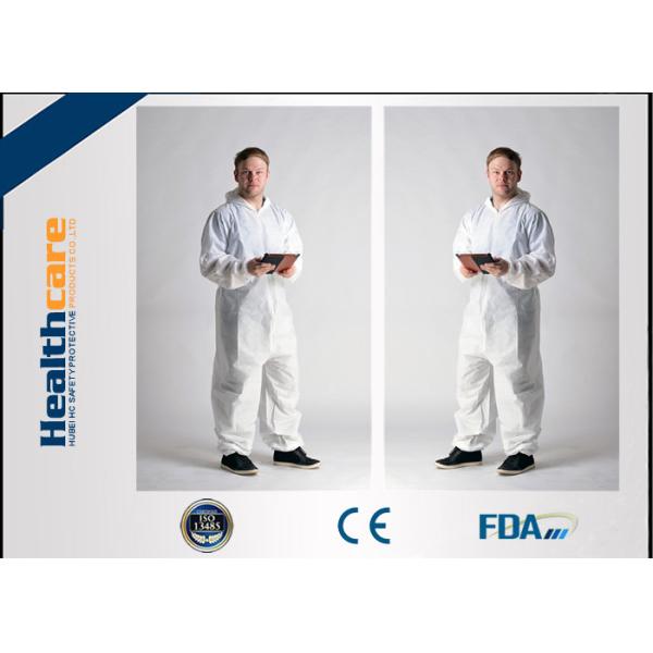 Buy Microporous Disposable Protective Coveralls / Disposable All In One Suits OEM at wholesale prices