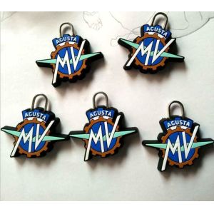 China Embossed Logo MV AGUSTA 3d Cartoon PVC Zipper Pull / Soft PVC Zipper Charms For Garment Accessory on sale