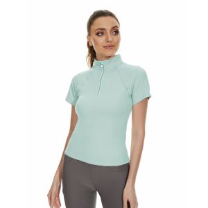 Blue Spandex Nylon Equestrian Base Layer Eco-Friendly Riding Clothing