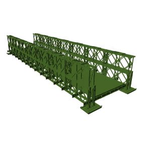High Precision Strength Steel Bailey Bridge Triple Row Single Layer