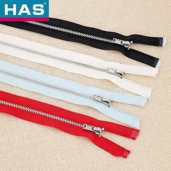 Custom Brass Metal Zipper Open End Shining Nickel Zipper For Customers' Color