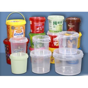 Screen Printing Plastic Food Bucket Lightweight With PP / HDPE Material