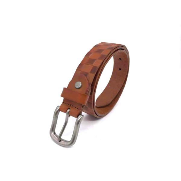 Buy Embossed One Piece Full Grain Leather Belt With Alloy Buckle at wholesale prices