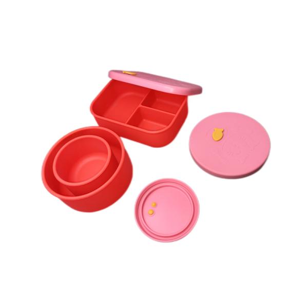 Durable 3pcs Silicone Baby Feeding Set Non Toxic Plate Dividers For Food