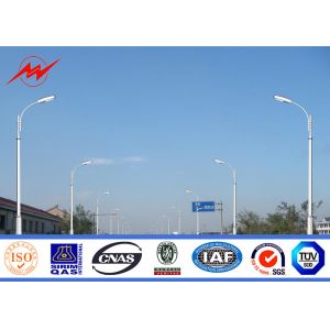Polygonal Single Cross Arm Steel Galvanised Street Light Pole