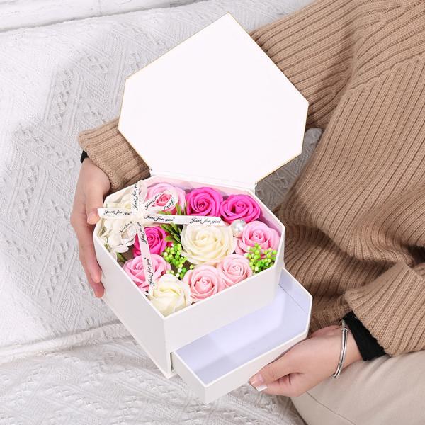 Buy Customized Box Velvet Round Rose Flower Box With Custom Logo Printing at wholesale prices