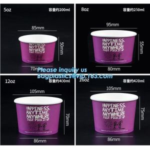 A series of custom logo printed double PE coated icecream paper cup with lid